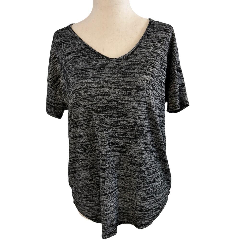 Rag & Bone Black White Marled Soft Knit Top Women’s Small Short Sleeve